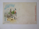 Carte postala necirc.Paris-Expozitia Universala 1900,reclama șampanie Mercier, Franta, Necirculata, Printata
