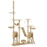 Cumpara ieftin Ansamblu pentru pisici stalpi din funie de sisal 230-250 cm bej