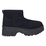 Ghete dama scurte din piele ecologica tip velur imblanite Urban Next Step A89BLK