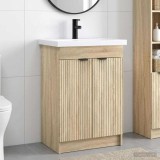 Cumpara ieftin Set de mobilier pentru baie Stejar Sonoma 78,5 x 37,5 x 81 cm