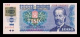 CEHIA █ bancnota █ 1000 Korun █ 1993 █ P-3a █ CU TIMBRE █ UNC █ necirculata