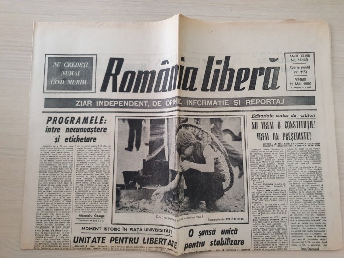 romania libera 11 mai 1990-articol doina cornea inainte de greva foamei