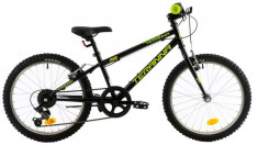 Bicicleta Copii Dhs Terrana 2021 Negru Verde 20 inch foto