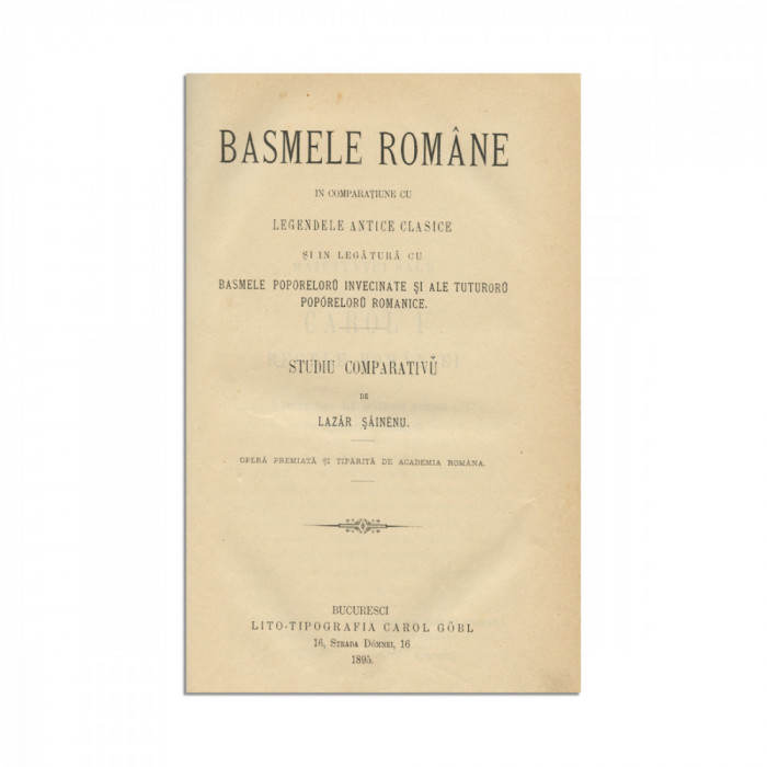 Lazăr Șăineanu, Basmele rom&acirc;ne, 1895