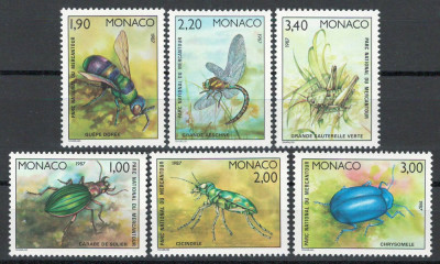 Monaco 1987 Mi 1796/801 MNH - Insecte din Parcul Național Mercantour foto