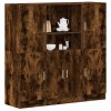 VidaXL Set dulap de bucătărie din 3 piese din lemn de stejar afumat 3324155