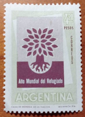 ARGENTINA-1960-&amp;#039;&amp;#039;ANUL REFUGIATILOR&amp;#039;&amp;#039;-1Val.-NESTAMPIL.-VEZI SCAN foto