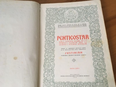 PENTICOSTARUL 1973-TIPARIT CU BINECUVANTAREA SF SINOD/PATRIARHUL JUSTINIAN- COLABORATORI PR. PROF. ENE BRANISTE ȘI C. VOICESCU foto
