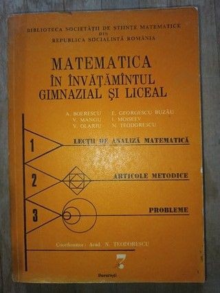 Matematica in invatamantul gimnazial si liceal vol.2- A.Bourescu, V.Mangu