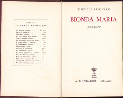 HST C4041N Bionda Maria di Michele Saponaro 1936 foto