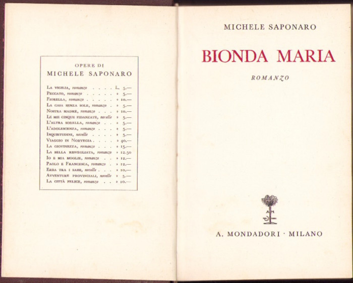 HST C4041N Bionda Maria di Michele Saponaro 1936