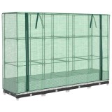 Cumpara ieftin Strat inaltat cu husa de sera, aspect ratan, 160x40x123 cm