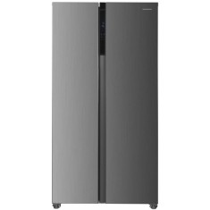 Side by side Heinner HSBS-H442NFXE++, 442 l, No Frost, Clasa E, Display, H 177 cm, Argintiu