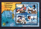 ✅(S19) Gibraltar 1999 ,&quot; Istoria navigatiei pe mare &quot;, Michel 871/874 , colita / block 35 ,nominal &pound;1.97 , MNH