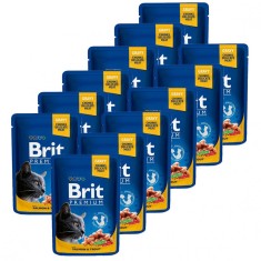 Plicule? BRIT Premium Cat Salmon &amp;amp;amp; Trout 12 x 100 g foto