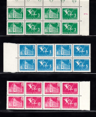 M2 TW F - 1967 - Timbre fiscale si porto - Porto duble - perechi de cate patru foto