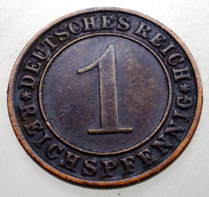 B.317 GERMANIA WEIMAR 1 REICHSPFENNIG 1936 G