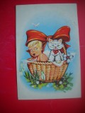 HOPCT 25052 FELICITARE ANIVERSARA -CP VECHE -IP--INTREG POSTAL - ROMANIA - CIRCULATA