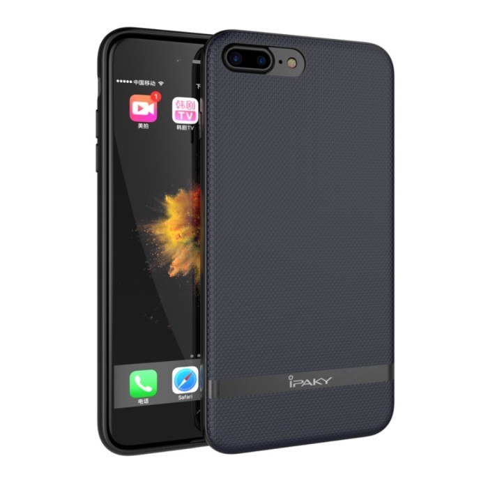 Husa apple iphone 7 ipaky rubber coating negru