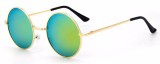 Ochelari de soare Rotunzi Retro John Lennon Verde reflexii cu Auriu, THEICONIC