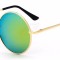 Ochelari de soare Rotunzi Retro John Lennon Verde reflexii cu Auriu