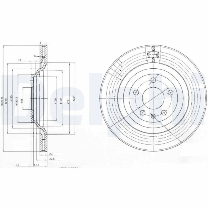 DELPHI BG3991 Disc frana