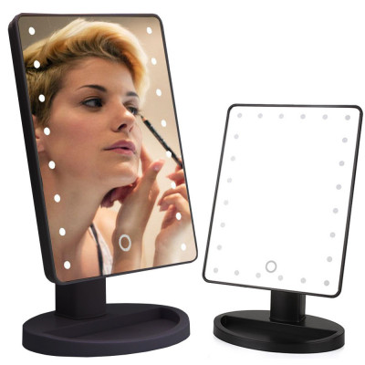 Oglindă Cosmetica cu Iluminare 16 led-uri, Neagra foto