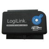 ADAPTOR USB LOGILINK, USB 3.0 (T) la IDE (M) ori S-ATA (M), adaptor USB la unitati 2.5&quot;/3.5&quot;, functie OTB, negru, &quot;AU0028A&quot; (timbru verde 0.08 lei)