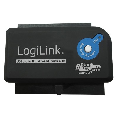 ADAPTOR USB LOGILINK, USB 3.0 (T) la IDE (M) ori S-ATA (M), adaptor USB la unitati 2.5&amp;quot;/3.5&amp;quot;, functie OTB, negru, &amp;quot;AU0028A&amp;quot; (timbru verde 0.08 lei) foto