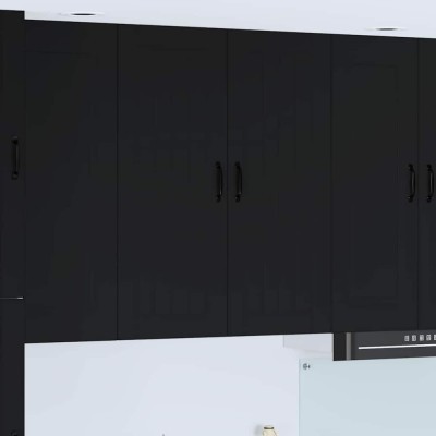 vidaXL Dulap suspendat de bucătărie cu raft Negru 80 x 31 x 100 cm 885146 foto