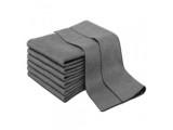Cumpara ieftin Set 10 lavete, multifunctionale, microfibra, pentru sticla, baie, bucatarie, gri, 30 x 30 cm