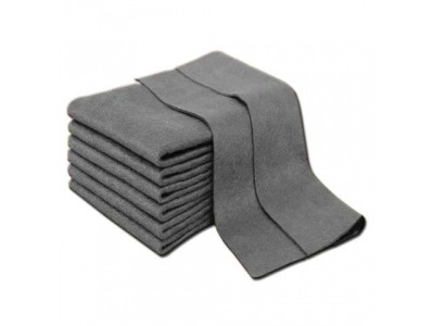 Set 10 lavete, multifunctionale, microfibra, pentru sticla, baie, bucatarie, gri, 30 x 30 cm foto
