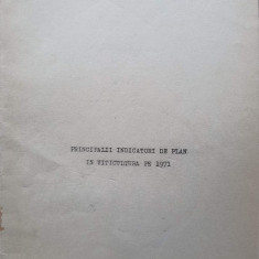 PRINCIPALII INDICATORI DE PLAN IN VITICULTURA PE 1971-NECUNOSCUT