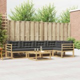 vidaXL Set de canapele de exterior 6 pcs Alb și antracit 3386466