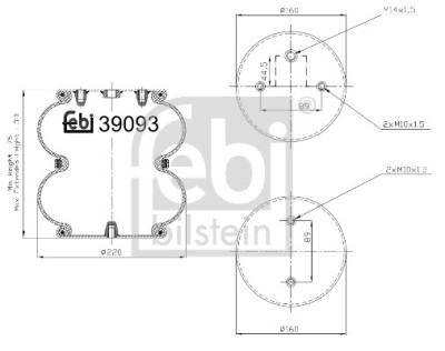 FEBI BILSTEIN 39093 Burduf, suspensie pneumatica foto