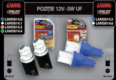 LED POZITIE 12V - 5W UF LAMPA CAP ROTUND ALBASTRU/ ALB/ PORTOCALIU/ VERDE (DULIE T10) 12 - LP12655 foto