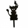 Decoratiune gradina / ghiveci Krodesign Cat&Bird KRO-1142, metal, inaltime 59 cm