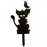 Decoratiune gradina / ghiveci Krodesign Cat&amp;Bird KRO-1142, metal, inaltime 59 cm, VivaTechnix