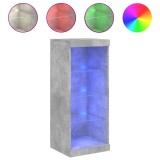 Cumpara ieftin Servanta cu lumini LED, gri beton, 41x37x100 cm