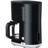 Cafetiera Braun KF1100BK, 1000 W, Carafa din sticla, Capacitate 1.38 L, Filtru pivotant, Sistem anti-picurare, Oprire automata, Negru