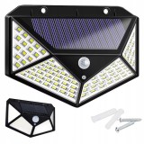 Lampa solara 100 LED cu senzor de miscare, 600LM, 10x13,5x6,5cm