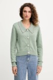 Silvian Heach cardigan din amestec de cașmir NOLLEY culoarea verde, GPA25222CD