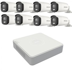 Sistem de supraveghere Hikvision 8 camere 5MP ColorVu, Color noaptea 40m, DVR cu 8 canale 8MP SafetyGuard Surveillance foto