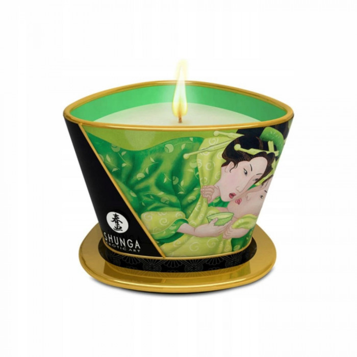 Lum&acirc;nare de masaj - Shunga Massage Candle Green Tea 170 ml