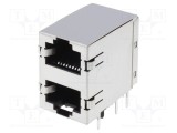 Conector RJ45 TE Connectivity Cat 5 ecranat 8 pini THT pentru PCB