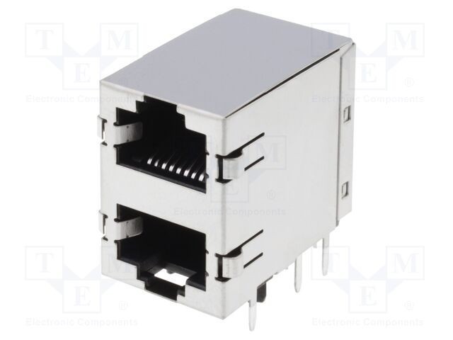Conector RJ45 TE Connectivity Cat 5 ecranat 8 pini THT pentru PCB