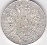 AUSTRIA 25 SCHILLING SILINGI 1961