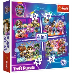 PUZZLE TREFL 4IN1 PATRULA CATELUSILOR MIGHTY MOVIE EROII foto