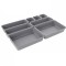 Organizator modular pentru sertar, plastic, inaltime 5 cm, 8 recipiente, gri inchis