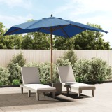 vidaXL Umbrelă de grădină st&acirc;lp din lemn, albastru azur 300x300x273 cm